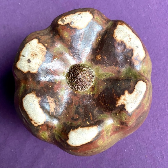 HAND BUILT Pumpkin Ceramic Vase 6” high x 20” diameter by Stephen Ladin - Picture 5 of 5